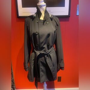 41 Hawthorn Black Double-Breasted Trench Coat